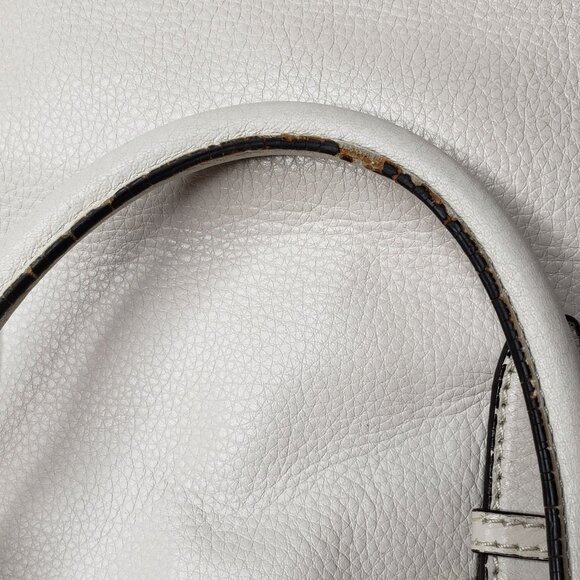 Michael Kors Satchel Bag Women’s Ciara Cream Pebble Leather Gold Trim Slouchy - Picture 12 of 12